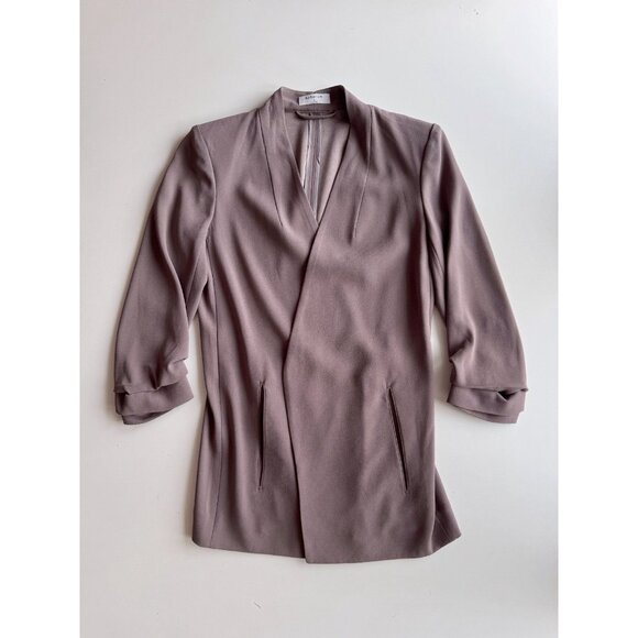 Aritzia BABATON Power Hip Taupe Grey Crepe Open Blazer Jacket, Size 2 - Picture 5 of 16